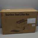 Enclosed Stainless Steel Cat Litter Box with Odor Control, Modular Design with Drawer and Flip Door, Easy to Clean and Wash,Non-Stick Interior,Extra Large Size Fits All Cats(Light Grey)