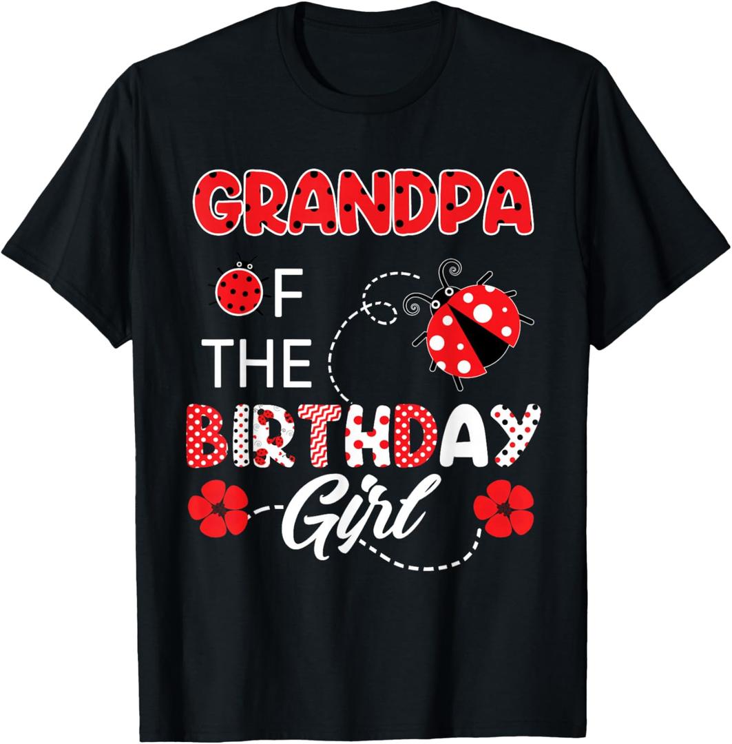 Grandpa Of The Birthday Girl - Family Ladybug Birthday T-Shirt, small