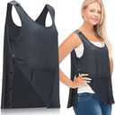 Jiuguva Mastectomy Recovery Tank Top with Drain Pocket Adjustable Hold Drainage Tube Surgical Recovery Tank Top with Pocket(Gray, L)
