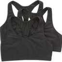 Hanes Women's Racerback Cotton T-Back Bralette (3 Pack) (Black, XS)