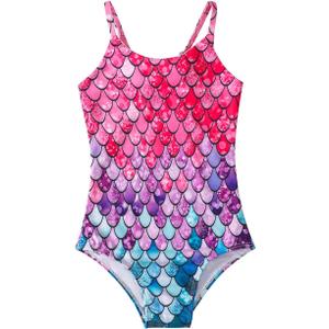 Girls Swimming Costume One Piece 100-110 cm Swimsuit Kids Bathing Suit Mermaid Swimwear, M