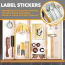 SpaceAid Bamboo Drawer Dividers with Labels, Kitchen Adjustable Drawer Organizers, Expandable Organization for Home, Office, Dressers and Bathroom, 6 Dividers (17-22 in)