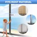 Sliding Door Lock for Kids Safety: 4 Pack Window Locks Child Proof Slide Glass Door Locks, Baby Proofing Closet Cabinet Patio Security Bar, No Drill Toddler Childproof Slider Door Window Stop