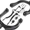 A-Premium Set of 8, Upper Control Arm, Sway Bar Link, Upper Ball Joint, Outer Tie Rod End, Compatible with Chevy Buick GMC - 2002-2009 - Rainier, Trailblazer (EXT), SSR, Envoy (XL/XUV), Ascender