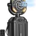 Misting Fan Portable 6L Bucket 20000mAh Rechargeable Camping Fan with LED Light Remote & Hook Floor Battery Powered Cooling Outdoor Fans for Patios Camping, 4 Spray Mister, Black
