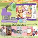 Button Maker Machine 58mm (2.25 inch), DIY Button Pin Maker Machine Comes with Free Button Parts, Circle Cutter, Cutting Board, Pattern Paper, Holographic Bags, Colored Film, and Protective Case