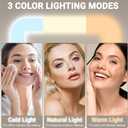FENNIO Vanity Mirror with Lights - 15"x13" LED Lighted Makeup Mirror, Makeup Mirror with Lights, Touch Screen with 3-Color Lighting, Dimmable,10X Magnification Mirror for Vanity Desk Tabletop