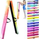 8FT Folding Balance Beam -Gymnastics Floor Beam -Gymnastics Equipment for Kids,Wood core- Anti-Slip Bottom and Carrying Bag for Home (Starry Rainbow)