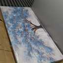 JuhaiArt Teal Wall Decor Tree Wall Art for Living Room Bedroom Home Office White Canvas Picture 24" x 48" modern Prints Art