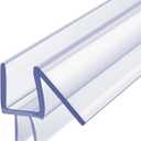 Butecare Premium Frameless Shower Door Bottom Seal Strip for Glass Doors - Shower Door Seal Sweep (1/4x 39, Clear Vinyl)