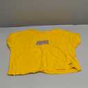 Women Mustard Yellow Solid Round Neck Boxy Cropped T-shirt Roadster (Yellow, Large)