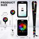 Be Kind Id Badge Holder with Lanyard,Retractable Badge Holders Reels,Breakaway Lanyards for ID Badges,Cute Fashion Key Chain Keychains,Badge Clips for School Office