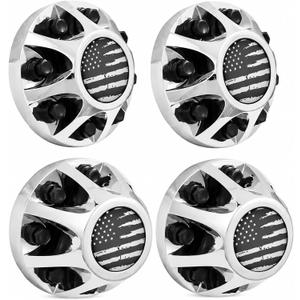 4PCS Front &Rear 17" Dually Wheel Center Caps for Silverado Sierra 08-10, Universal Fit