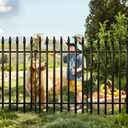 Thealyn Metal Decorative Garden Fence 42" H x 30" W (5 Panels, Total Length 12.5 feet), Metal Border Folding Fence, Landscape Fencing Dog Fence Pet Fence for Flower Bed, Yard, Animal Barrier