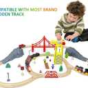 Motorized Train for Wooden Track, 3Pcs Train Toy Set for 3 4 5+Years Old Boy Girl Toddlers, Battery Powered Train Compatible with Thomas & Friends, Brio and Chuggington