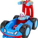Jazwares Marvel Spidey and His Amazing Friends Team Spidey Flip and Reveal Cruiser - 11-Inch Double-Sided Vehicle with Lights, Sounds, and Web Blast Launchers