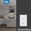 CML 20 Amp Decorator Receptacle Outlet with Tamper Resistant (TR), Standard Electrical Wall Outlet, 20A/125V, UL Listed, White, 50 Pack
