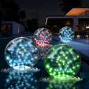 Solar Floating Pool Lights, 14.5" Inflatable LED Balls, IP67 Waterproof Solar Powered Lights, RGB Gradient for Snowy Beach Yard Wedding Party Outdoor Decor-4 Pcs 