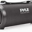 Pyle Wireless Portable Bluetooth Boombox Speaker  Rechargeable Music Barrel with AUX Input, USB/SD/MP3 Playback, FM Radio, 2.5" Tweeter  Loud Stereo Sound for Travel, Parties, Outdoors (PBMSPG3BK)