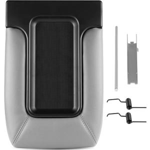 SCITOO Auto Gray Center Console Lid Kit Replacement fit for 2001-2007 for GMC Sierra Silverado