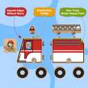 Aizweb Emergency Vehicle Toys,Wooden Police Car, Fire Truck, Ambulance, Helicopter,STEM Kit Fine Motor Blocks Educational Learning Montessori for 4-8 Year Old Boys Girls Community Helper