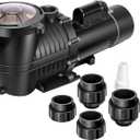 VIVOHOME 2.0 HP Self-Priming In-Ground Swimming Pool Pump Dual Speed 2" 1.5" and 1.25'' Inlet/Outlet 230V Energy Saving w/Strainer Basket Black