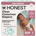 The Honest Company Diapers, Value Pack, Fragrance-Free, Size 1, 204 Count