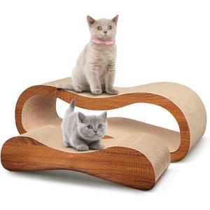 2 in 1 Cat Scratch Pads, Cat Scratcher, Durable Board Pads Prevents Furniture Damage,Large,Wood