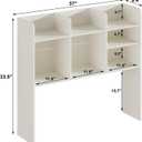 ChooChoo Desktop Bookshelf, Wood Desk Hutch Organizer with 7 Shelves for Computer Desk, Desktop Shelf Bookshelf Storage for College Dorm Office Home, White