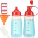 Condiment Squeeze Bottle for Sauces Wide Mouth, Plastic Squeeze Bottles for Condiments, Paint, Ketchup, Mustard, Oil, Resin, Baking, Cake Decorating, Cleaning, BPA Free-Food Grade (10 oz., 2, Count)