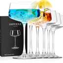 Amyoole Martini Glasses Set of 6, 8 oz Premium Crystal Coupe Glasses, Hand Blown Champagne Drinkware with 6 Cocktail Picks, Clear Cocktail Glasses for Bar, Parties, Martinis, Margaritas
