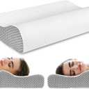 Memory Foam Pillows, Cervical Neck Pillow for Sleeping, Ergonomic Pillow for Neck Pain Relief, Contour Support for Side Back Sleepers (Gray)