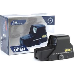 551/552/553/558 Holographic Red Green Dot Reflex Sights Metal Scopes with QD Quick Release Detach Rail Base Mount AdapterClear Dot Reticle Adjustable Brightness FucntionFits for 20mm Picatinny Rail