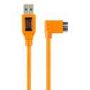 Tether Tools TetherPro Right Angle Adapter USB 3.0 to USB 3.0 Micro-B 5-Pin Pigtail Cable, 20", Orange