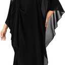 ZOMVA Plus Size Elegant Formal Dress Long Cape Overlay Wedding Guest Formal Cocktail Mother of Bride Outfit, 4X-Large Plus