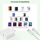 iPhone 17 16 Charger Fast Charging,2Pack 6FT USB C to C iPhone Apple Charging Woven Cable Cord 20W Wall Charge Type C Block for Apple iPhone 17 Pro Max/17E/Air/16 Plus/16ProMax/15,iPad Pro/Air/AirPods