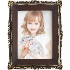 Hymmah 2.5 * 3.5Inch Mini Wallet Picture Frame Vintage Photo Frame Ornate Textured Hand-Crafted Resin Frame with Easel&Hook for Tabletop&Wall Display,Photo Gallery,Art
