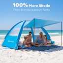 Gorich Beach Tent Sun Shelter with Canopy, Easy Setup UPF50+ UV Protection Sun Shade for 3-4 Person, Lightweight & Compact Beach Umbrella for Family Travel