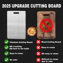 Titanium Cutting Board,Cutting Boards For Kitchen,Stainless Steel Cutting Board,Peeler,Mat,Dish Clip,For Cutting Vegetables, Meat,Fruits,Silver, 18.11x11.8 IN