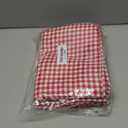 Native Fab Gingham Check 3 Pieces Window Curtain Tiers 26"x36" and Valance 54"x18" Set - Rod Pocket - Semi Sheer - Farmhouse Small Curtain for Kitchen, Bedroom, Living Room - Red and White