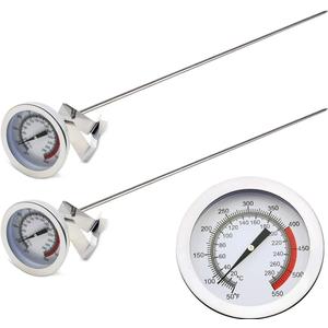 15“ turkey fryer thermometer with pot clip (4 Pack),  dial candy thermometer with stainless steel clip,oil thermometerr for frying,turkey thermometor deep fryer for cooking tall pots,beef,meat