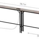 Aduanbang 78.7 inch Narrow Console Table with Outlet, Sofa Table Set of 2, Behind Couch Table, Long Entryway Tables with Charging Station, for Living Room, Rustic Brown