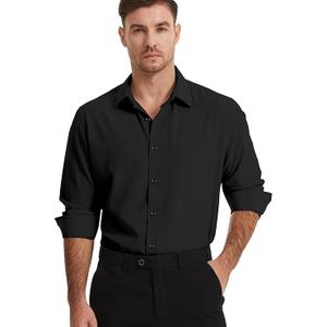 Men's Dress Shirts Solid Wrinkle-Free Long Sleeve Button Down Shirt Regular Fit Formal Shirts XL