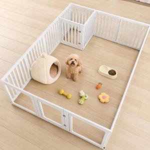 Acrylic Dog Playpen for Puppies & Small Dogs, 23.6" H, 16 Panels
Puppy Playpen with Clear PET Acrylic Panels & Lockable Door, HDPE Pet Playpen, DIY Pet Fence for Home, Apartment, Small Pets