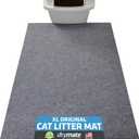 Drymate Cat Litter Box Mat, Litter Trapping Mat, Waterproof, Urine-Proof, Absorbent, Machine Washable, Soft on Paws, Contains Mess, Protects Floors, Kitten Supplies, Light Grey, 29x36 XL (29x36 Inch (Pack of 1))