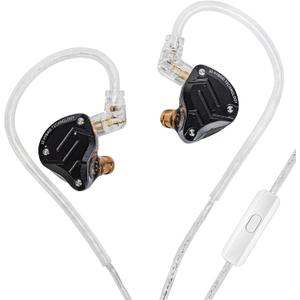 KZ ZS10 PRO Gaming Earbuds Headphone,KZ in Ear Monitor IEM Wired Headphone, 4BA+1 DD Bass Professional Earphone with Detachable Cable for Musicial System (ZS10 PRO-Matte Black, with Microphone)