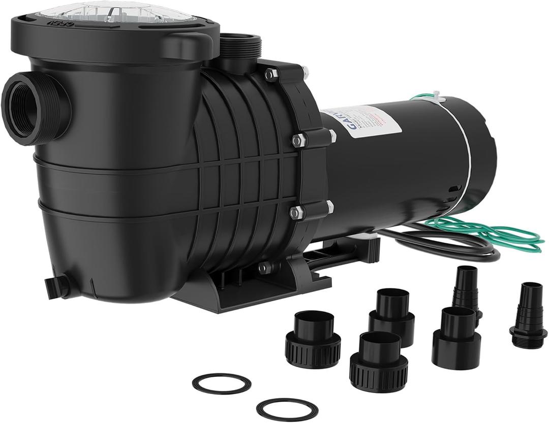Garvee Swimming Pool Pump 1100W/270W 1.5HP/0.36HP Dual Speed 220V Pumps with Strainer Basket for Above-Ground/In-ground, 6000 GPH Max. Flow