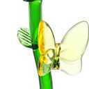 H&D HYALINE & DORA Red Crystal Rose Flower Figurine Butterfly Decor Glass Flowers with Stems Gift for Christmas Valentine's Day Mothers Day Birthday Home Table