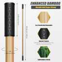 Bamboo Stretch Yoga Stick, 5ft/149 cm, Flexibility Stick for Physical Therapy, Premium Yoga Dowel with Super Sturdy Rubber Handle Ends, Exercise Bar for Posture Corrector
