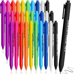 Epakh 30 Pieces Funny Pens for Adults Inspirational Ballpoint Kit, Cna Week Pen Gifts for Nurse Coworkers Motivational Quotes Colorful Funny Gift School Office Supplies(Colorful,Interesting)